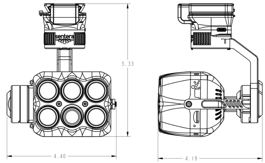 Sentera 6X Multispectral Sensor with Gimbal (Smart Dovetail)