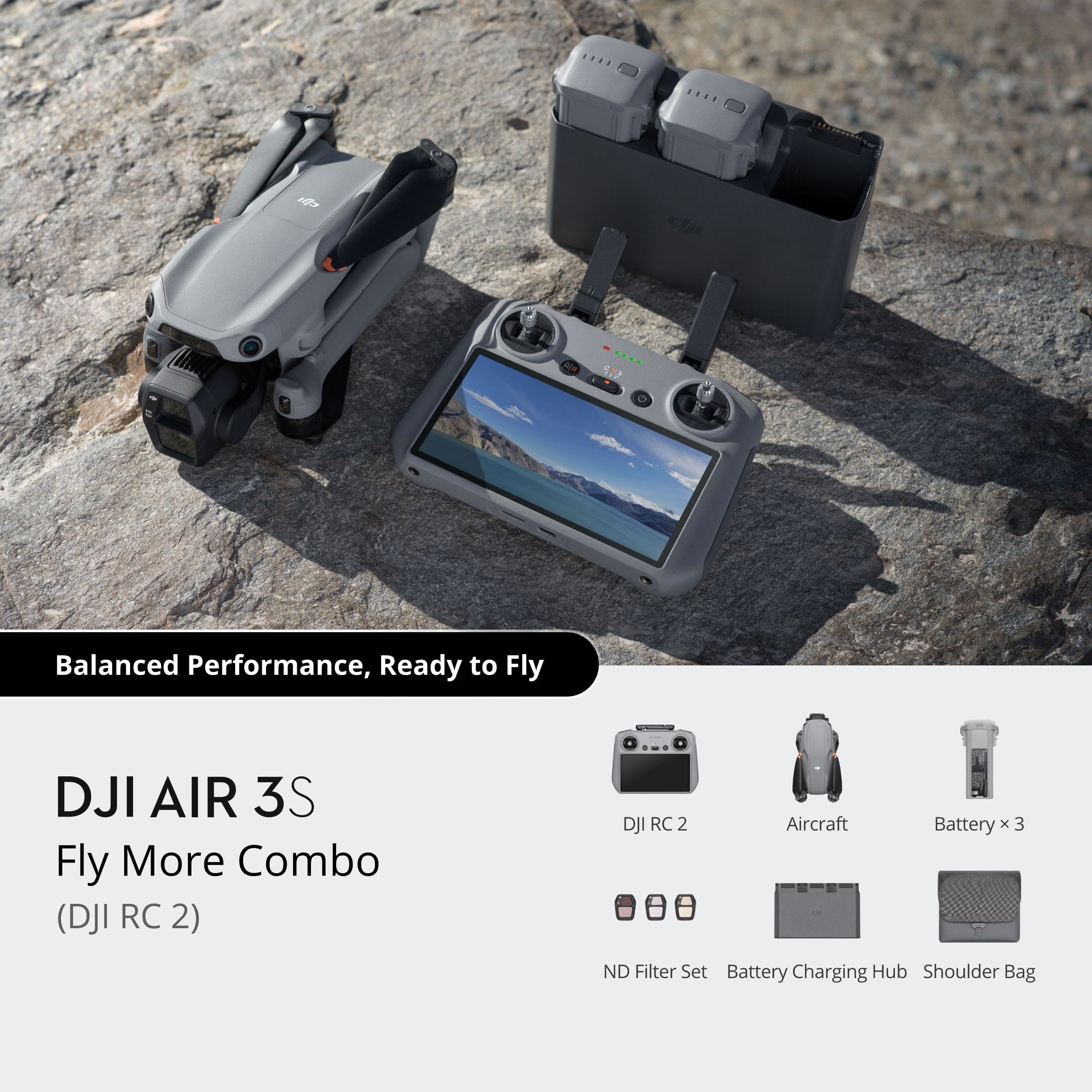 DJI - Air 3S Fly More Combo (DJI RC 2)